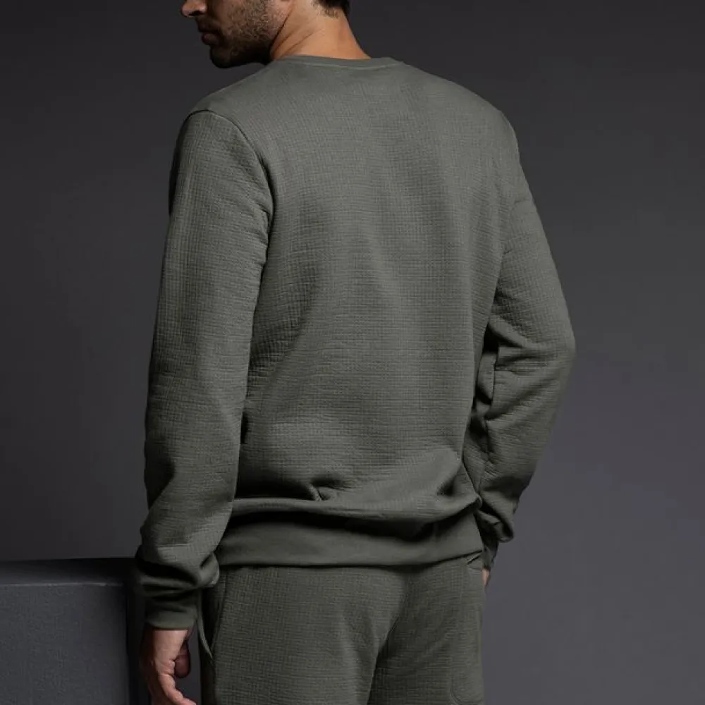 DUAL LAYER Dual Layer*Sweatshirt | Structured Crew Neck Pullover for Men