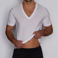 LAYERS Layers|Short Sleeve T-shirts*Slim Deep V-Neck T-Shirt | Men's Fitted Pima Cotton Tee