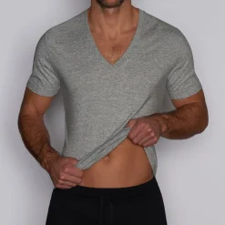 LAYERS Layers|Short Sleeve T-shirts*Slim Deep V-Neck T-Shirt | Men's Fitted Pima Cotton Tee
