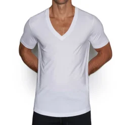 PERFECT PIMA Perfect Pima|Short Sleeve T-shirts*Relaxed Deep V-Neck T-Shirt White