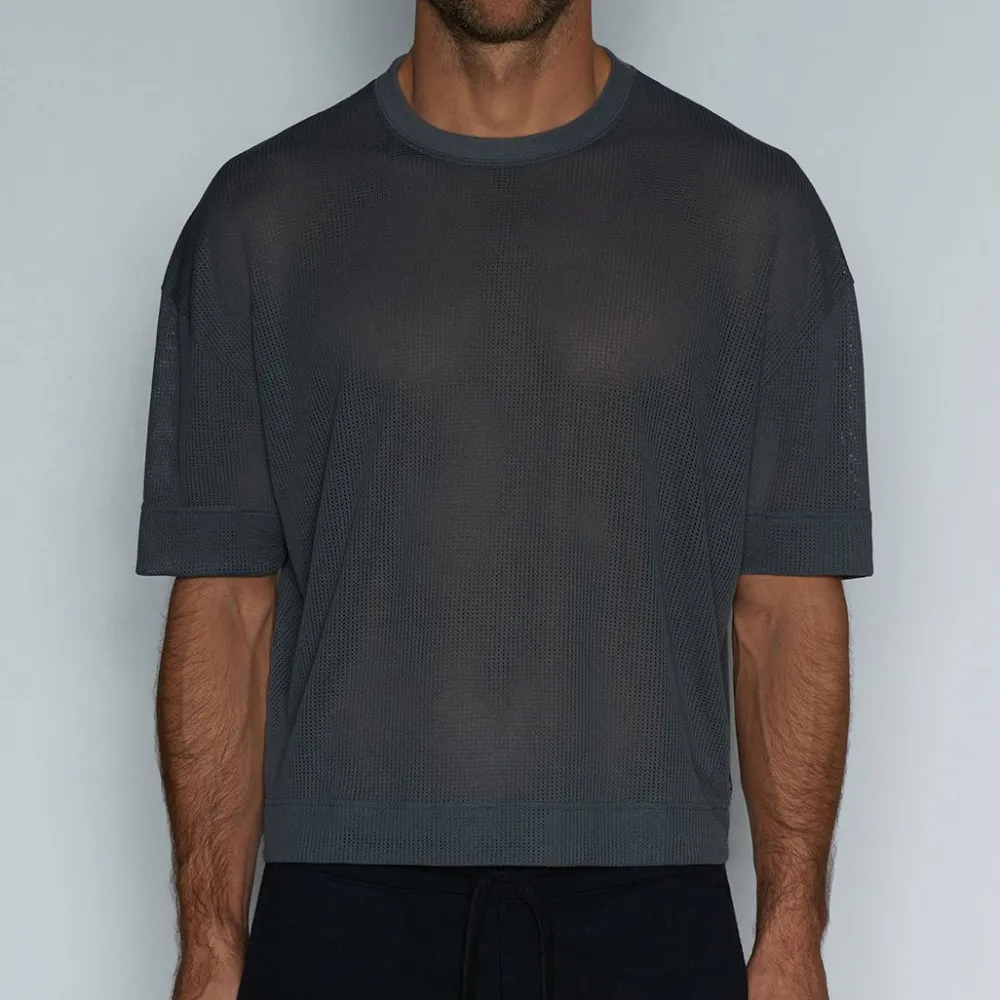 SCRIMMAGE Scrimmage|Crop Tops*Oversized Cropped Jersey Channing Charcoal