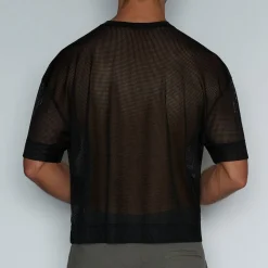 SCRIMMAGE Scrimmage|Crop Tops*Oversized Cropped Jersey Bob Black