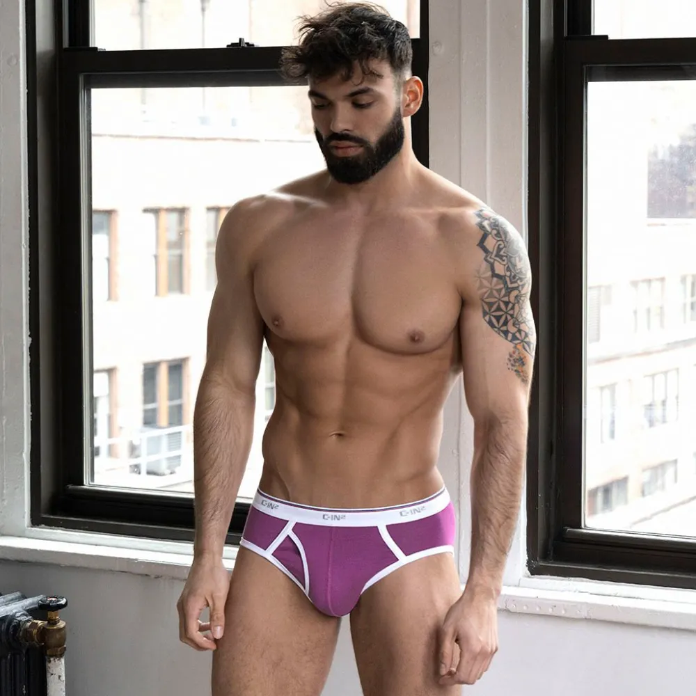 THROWBACK Throwback|Mid Rise Briefs*Fly Front Brief Paden Purple